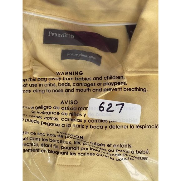 Perry Ellis Women's Short Sleeve Yellow Polo Collared Golf Shirt Top Size Med - Picture 7 of 7